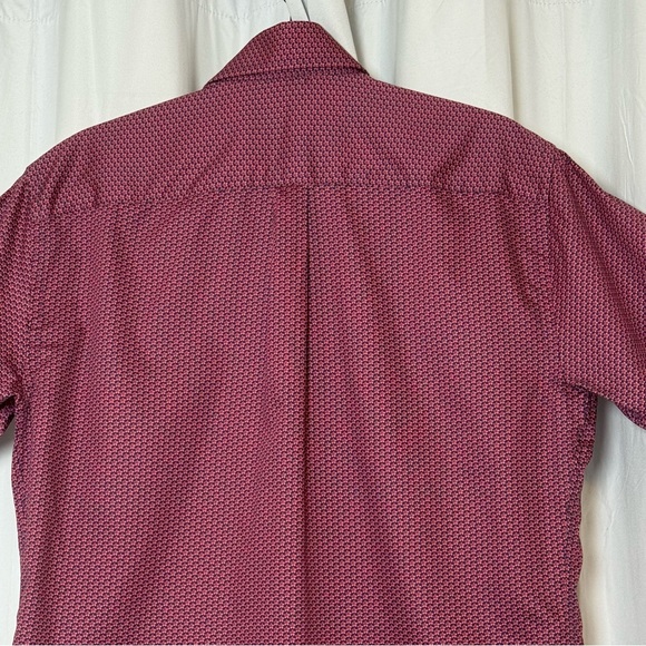 Peter Millar Microprint Cotton Short Sleeve Button Down Shirt Medium - Picture 7 of 9